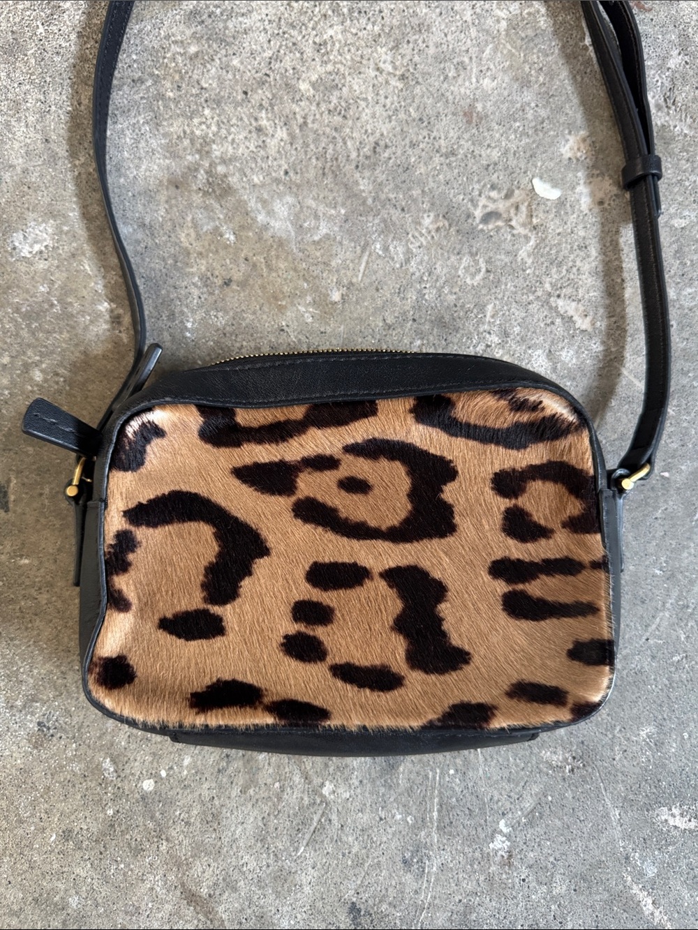 Pony hair Leopard Print Crossbody Bag